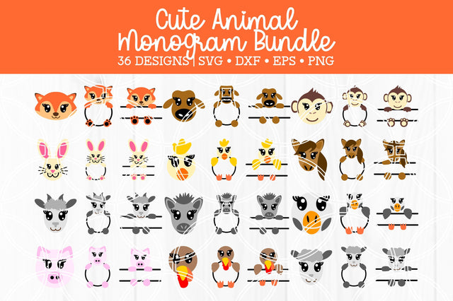 Animal Face Cut File Bundle SVG SavanasDesign 