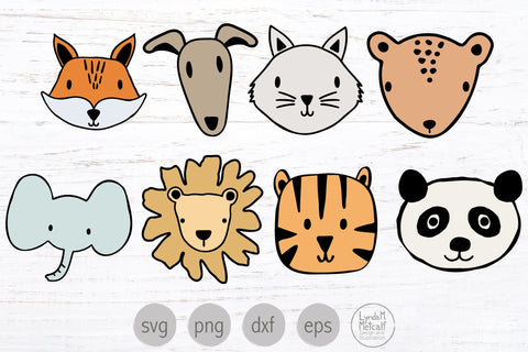 Animal Faces Bundle Svg, Cute Animals Svg Bundle SVG Lynda M Metcalf 