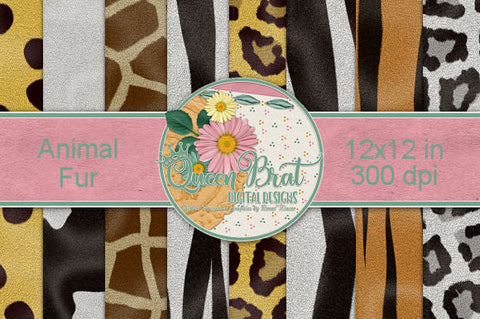 Animal Fur Papers Digital Pattern QueenBrat Digital Designs 
