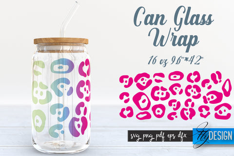 Animal Glass Can Wrap SVG | 16 oz Libbey Glass Can Wrap SVG SVG Fly Design 