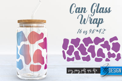 Animal Glass Can Wrap SVG | Cow Design SVG Fly Design 