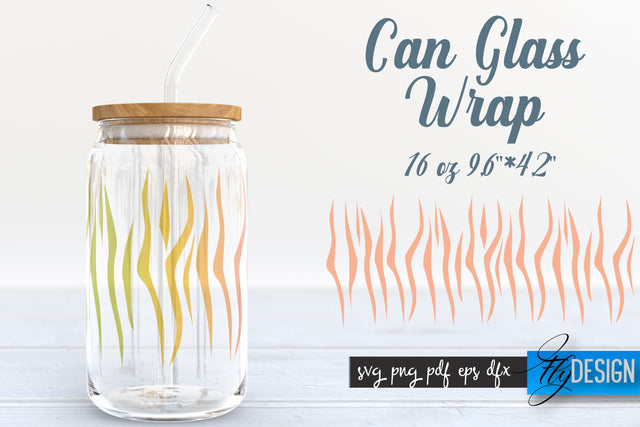 Animal Glass Can Wrap SVG | Zebra Can SVG Fly Design 