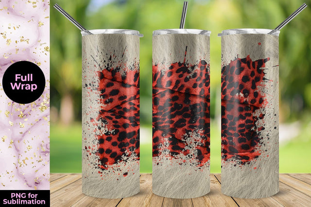 Animal Hair & Leopard 20oz Skinny Tumbler Wrap Template Sublimation Sublimatiz Designs 