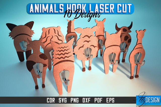 Animal Hook Laser Cut SVG | Animal Hook SVG Design | CNC Files SVG Fly Design 
