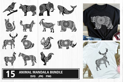 Animal mandala svg bundle for cricut, silhouette SVG vectorbundles 