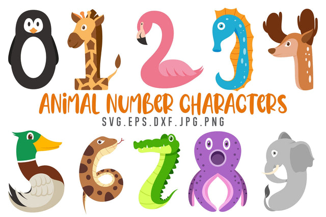 Animal Number SVG Bundle SVG dapiyupi store 
