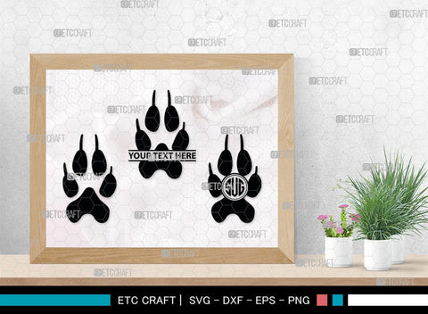 Animal Paw Monogram, Animal Paw Silhouette, Animal Paw SVG, Paw Print Svg, Dog Paw Svg, Cat Paw Svg, SB00223 SVG ETC Craft 