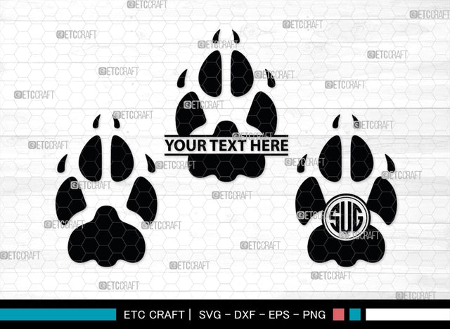 Animal Paw Monogram, Animal Paw Silhouette, Animal Paw SVG, Paw Print Svg, Dog Paw Svg, Cat Paw Svg, SB00223 SVG ETC Craft 