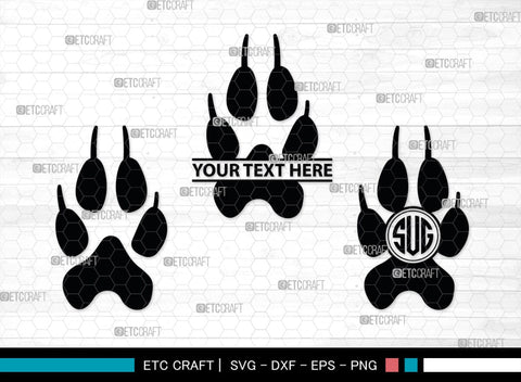 Animal Paw Monogram, Animal Paw Silhouette, Animal Paw SVG, Paw Print Svg, Dog Paw Svg, Cat Paw Svg, SB00223 SVG ETC Craft 