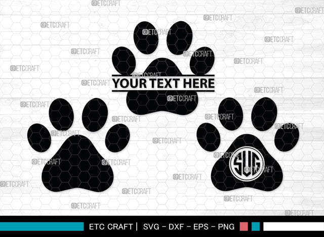 Animal Paw Monogram, Animal Paw Silhouette, Animal Paw SVG, Paw Print Svg, Dog Paw Svg, Cat Paw Svg, SB00223 SVG ETC Craft 