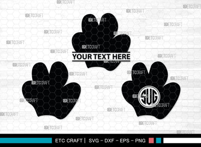 Animal Paw Monogram, Animal Paw Silhouette, Animal Paw SVG, Paw Print Svg, Dog Paw Svg, Cat Paw Svg, SB00223 SVG ETC Craft 
