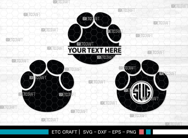 Animal Paw Monogram, Animal Paw Silhouette, Animal Paw SVG, Paw Print Svg, Dog Paw Svg, Cat Paw Svg, SB00223 SVG ETC Craft 