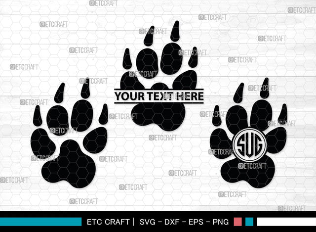 Animal Paw Monogram, Animal Paw Silhouette, Animal Paw SVG, Paw Print Svg, Dog Paw Svg, Cat Paw Svg, SB00223 SVG ETC Craft 