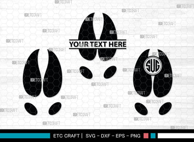 Animal Paw Monogram, Animal Paw Silhouette, Animal Paw SVG, Paw Print Svg, Dog Paw Svg, Cat Paw Svg, SB00223 SVG ETC Craft 