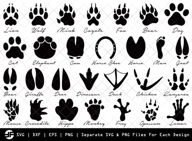 Animal Paw SVG | Animal SVG | Silhouette Bundle | Cut File SVG ETC Craft 