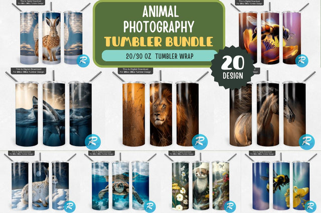 Animal Photography Tumbler Bundle Sublimation Regulrcrative 