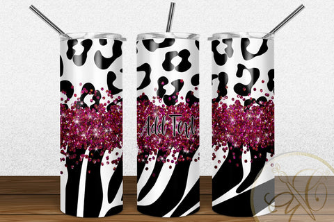 Animal Print 20oz Skinny Tumbler Sublimation Pattern Holographic Red Glitter Sublimation Marlene Campos 