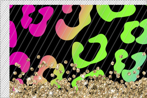 Animal Print 20oz Skinny Tumbler Sublimation Pattern Neon Glitter Sublimation Marlene Campos 