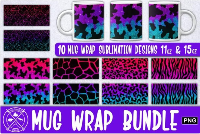 Animal Print Bling Mug wrap sublimation Sublimation Last Frontier Design Co. 