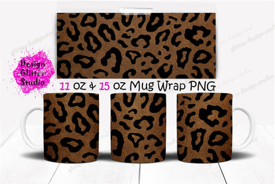 Animal Print Blush Coffee Mug Sublimation Template,Leopard Full Mug Wrap Background,11oz & 15 oz Ceramic Mug Sublimation Wrap digital design Digital Pattern ArtStudio 