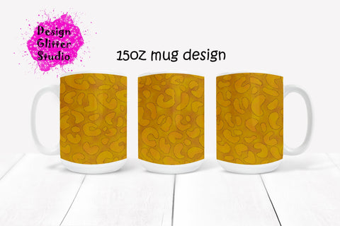 Animal Print Blush Coffee Mug Sublimation Template,Leopard Glitter Full Mug Wrap Background,11 & 15 oz. Ceramic Mug Sublimation Wrap Sublimation ArtStudio 