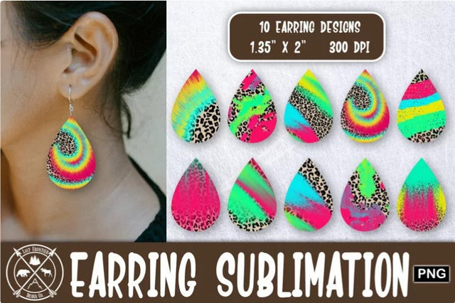 Animal Print Neon Sublimation|Earrings png Sublimation Last Frontier Design Co. 