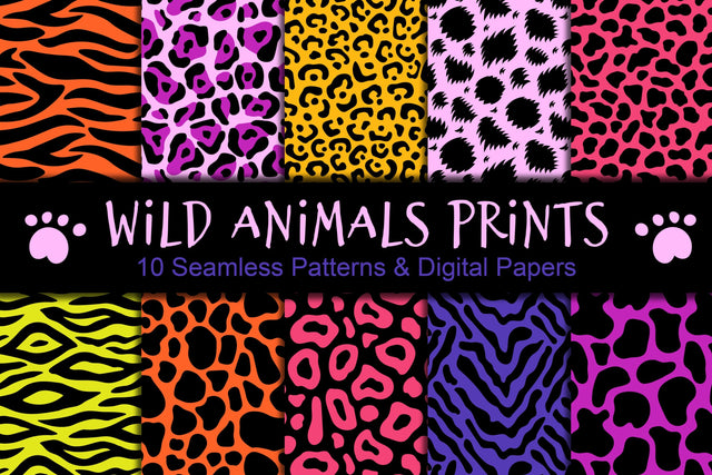 Animal Print Seamless Patterns Digital Pattern Rin Green 