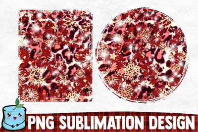 Animal Print Snowflakes Christmas Backgrounds Sublimation MintyMarshmallows 