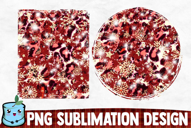 Animal Print Snowflakes Christmas Backgrounds Sublimation MintyMarshmallows 