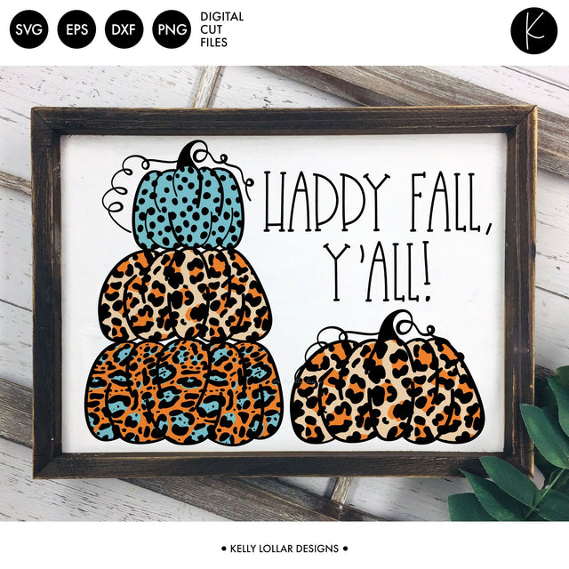 Animal Print Stacked Pumpkins SVG Kelly Lollar Designs 