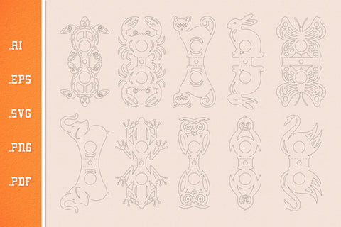 Animal Series Lollipop Holders SVG Paper Cut Files SVG Slim Studio 