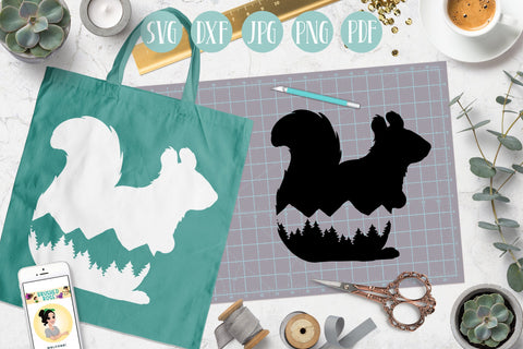 Animal Silhouette SVGs | mountain clipart, bear, wolf, deer SVG Brushed Rose 