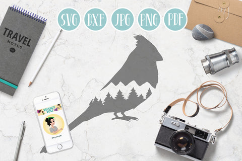 Animal Silhouette SVGs | mountain clipart, bear, wolf, deer SVG Brushed Rose 