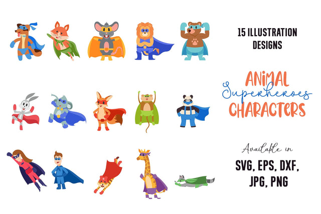 Animal Superhero Characters SVG dapiyupi store 