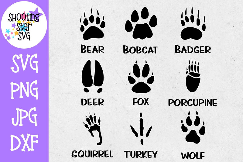 Animal Tracks - Animal Paw Prints - Children's Svg - So Fontsy