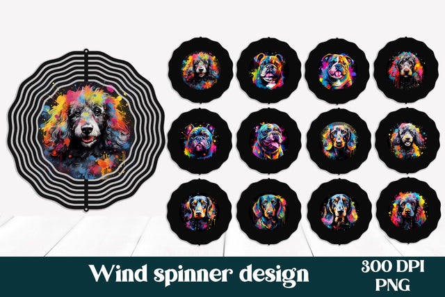 Animal wind spinner sublimation bundle | Dog wind spinner Sublimation Svetana Studio 