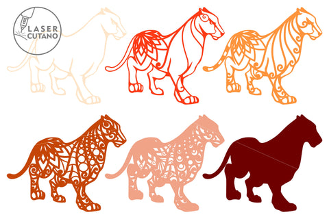 Animals Bundle, Set of 8 Multilayer Laser Cut Files, Mandala, SVG, 3D Designs, Mini Design Bundles SVG LaserCutano 