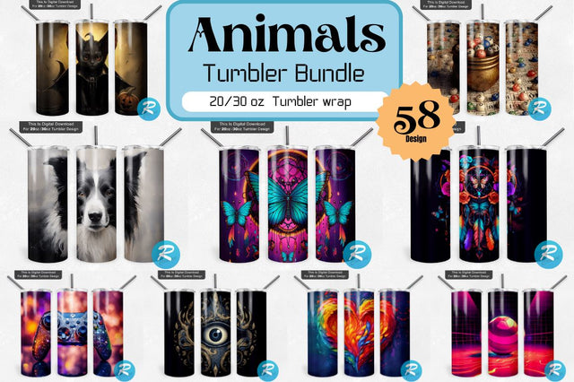 Animals Png Tumbler Bundle Sublimation Regulrcrative 