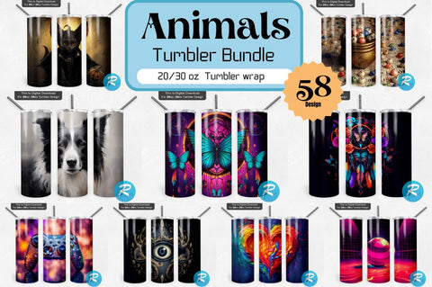 Animals Png Tumbler Bundle Sublimation Regulrcrative 