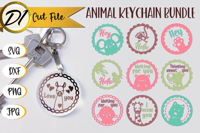 Animals SVG Keychain | Cute Quotes | Fuuny Animals SVG Design SVG Evgenyia Guschina 