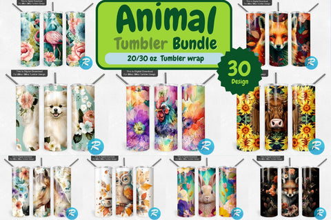Animals Tumbler Bundle Sublimation Regulrcrative 