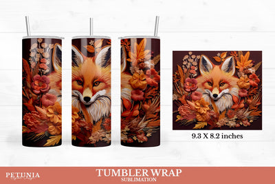 Animals Tumbler Wrap | 3D Sublimation Tumbler Wrap Sublimation Petunia Digital Design 