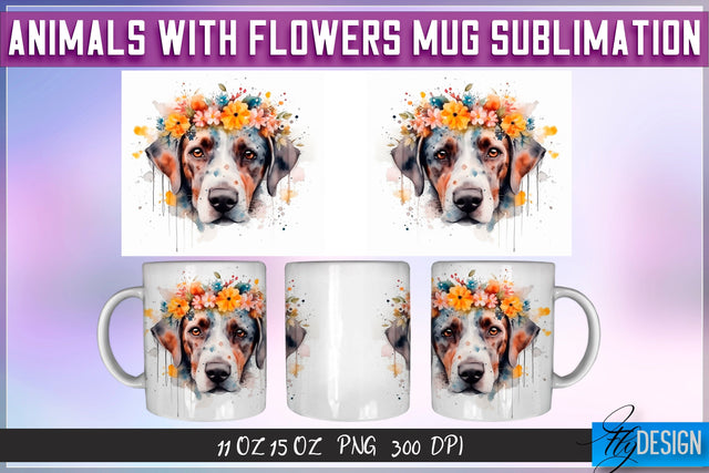 Animals with Flowers 11 Oz | 15 Oz Mug Sublimation Sublimation Fly Design 