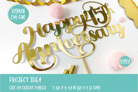Anniversary Cake Toppers Bundle SVG | Happy Anniversary SVG SVG OyoyStudioDigitals 