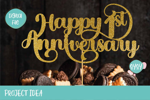 Anniversary Cake Toppers Bundle SVG | Happy Anniversary SVG SVG OyoyStudioDigitals 