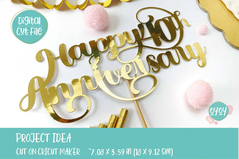 Anniversary Cake Toppers Bundle SVG | Happy Anniversary SVG SVG OyoyStudioDigitals 