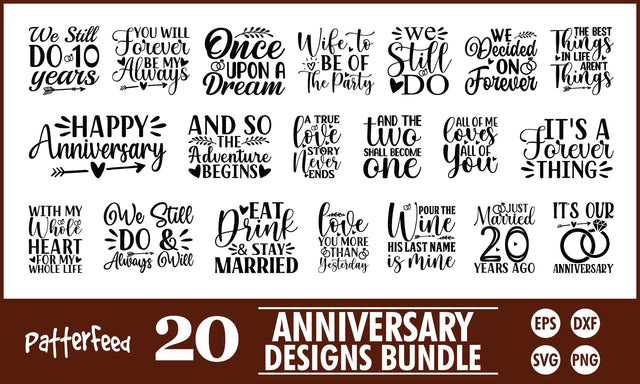 Anniversary SVG Designs Bundle SVG PatternFeed8 