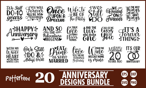 Anniversary SVG Designs Bundle SVG PatternFeed8 