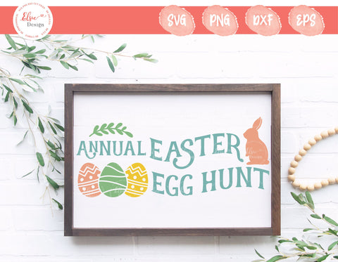 Annual Easter Egg Hunt - SVG, PNG, DXF, EPS SVG Elsie Loves Design 