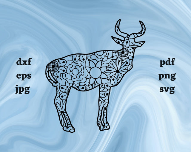 Antelope Mandala SVG Cut File SVG Northern Light SVG 